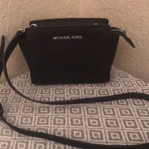 Michael Kors black mini crossbody purse